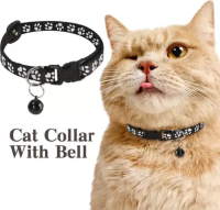 Cute Paw Design Cat Collar with Bell and Cat Belt - Featuring a Bell for Added Charm and Safety