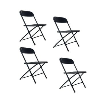 Samsonite Folding Chairs, Black, Set of 4