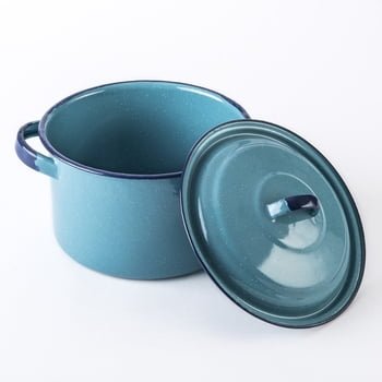 Cinsa Straight-Sided Enamel Stockpot with Lid, Induction Compatible, 22 cm, 314005
