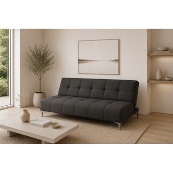 El Bazar Store New York Reclining Sofa Bed, Oxford Gray, 3-Position Futon