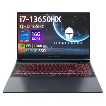 Thunderobot R15 Gaming Laptop, Intel Core i7-13650HX, RTX 4060, 15.6-Inch QHD 165Hz, 16GB RAM, 512GB SSD, Black
